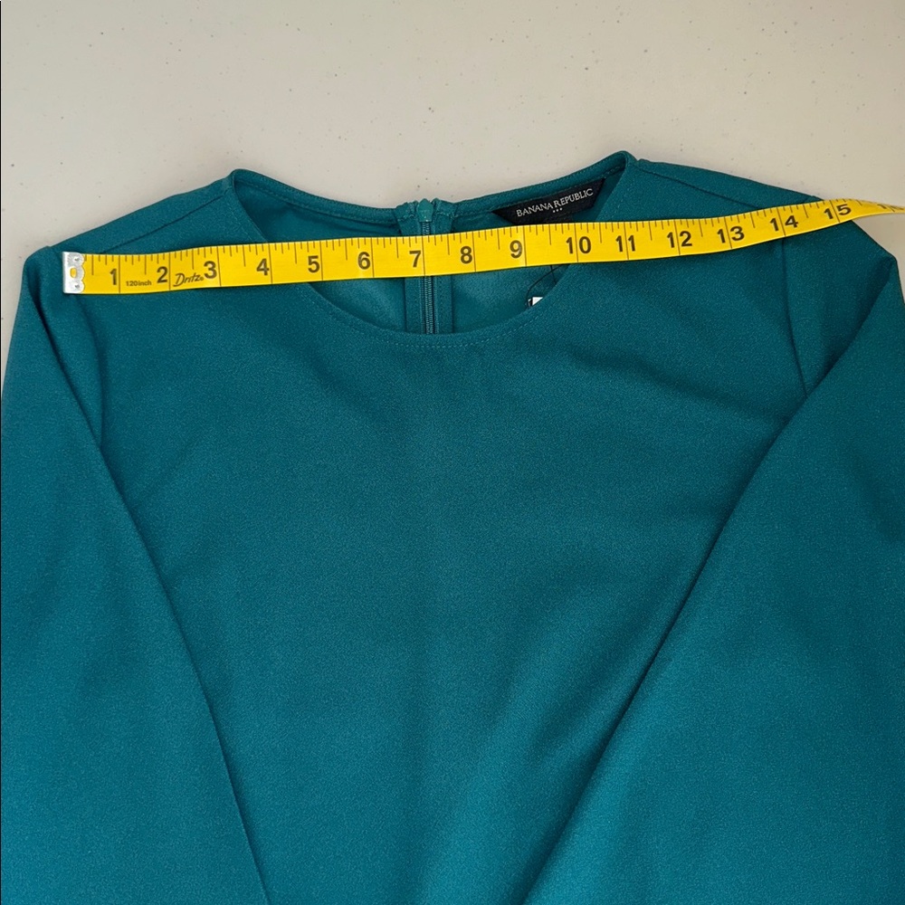 Banana Republic Teal Long Sleeve Dress Size 4P - Picture 7 of 15